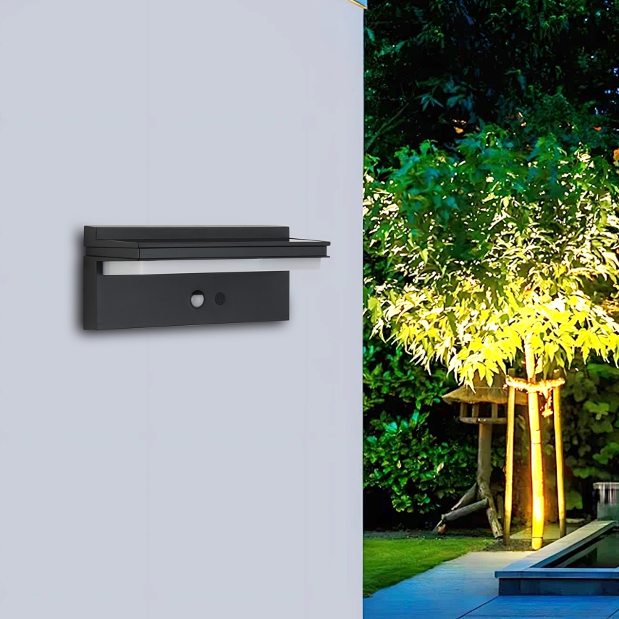 Brilagi - LED napelemes fali lámpa érzékelővel SUN SENSE LED/10W/3,7V 4000 mAh IP44