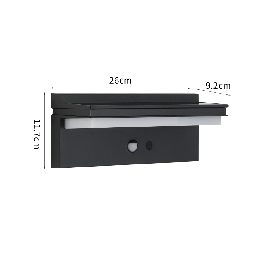 Brilagi - LED napelemes fali lámpa érzékelővel SUN SENSE LED/10W/3,7V 4000 mAh IP44