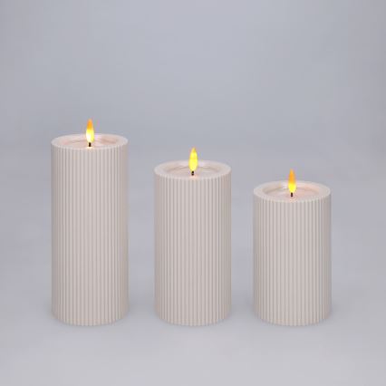 BRILAGI - SZETT 3x LED Gyertya LED/3xAAA krémszínű