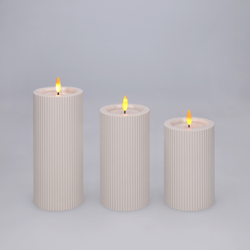 BRILAGI - SZETT 3x LED Gyertya LED/3xAAA krémszínű