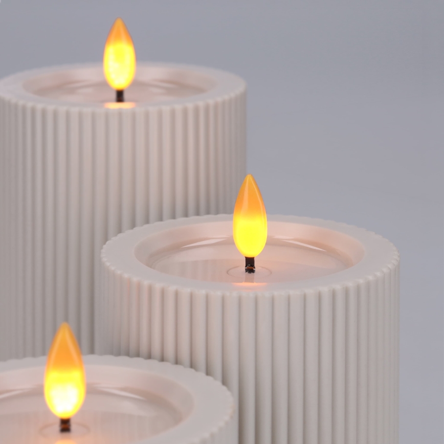 BRILAGI - SZETT 3x LED Gyertya LED/3xAAA krémszínű