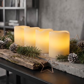 BRILAGI - SZETT 4x LED gyertya LED/1xCR2032 krémszínű + időzítő