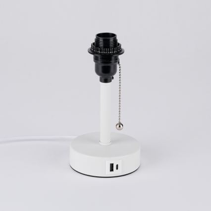 Brilagi - TABLON asztali lámpa USB-porttal, 1x E27/25W/230V, fehér/bézs