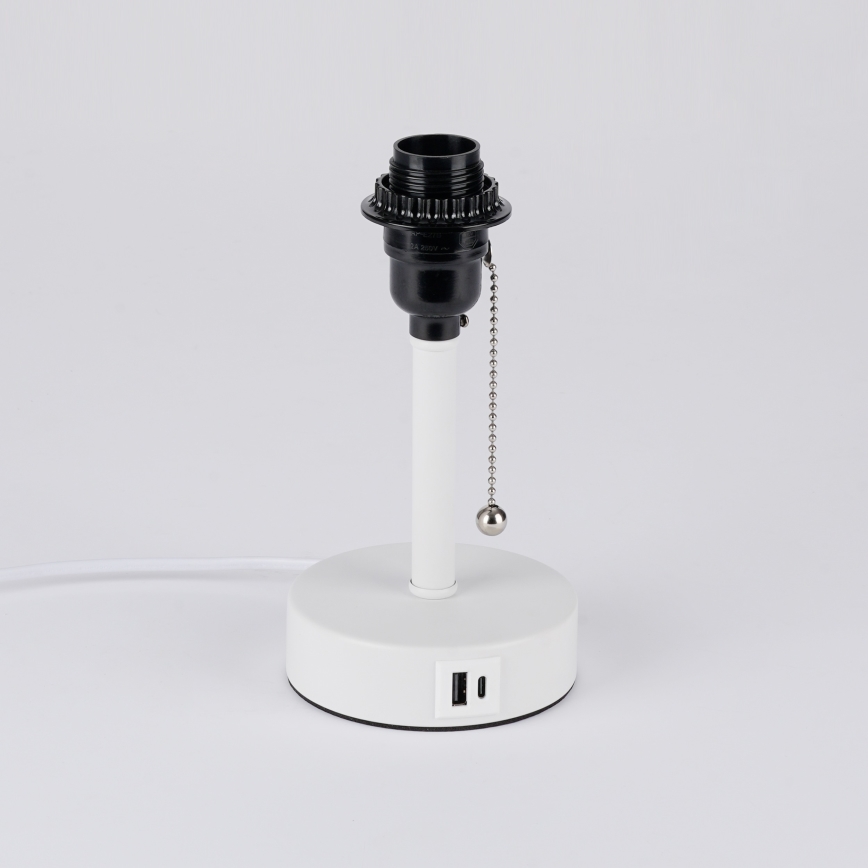 Brilagi - TABLON asztali lámpa USB-porttal, 1x E27/25W/230V, fehér/bézs
