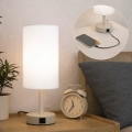 Brilagi - TABLON asztali lámpa USB-porttal, 1xE27/25W/230V, bézs/fehér
