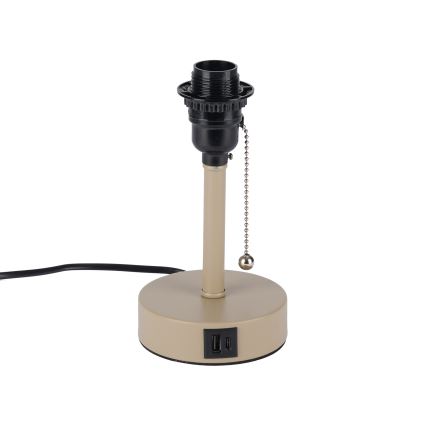 Brilagi - TABLON asztali lámpa USB-porttal 1xE27/25W/230V bézs/szürke
