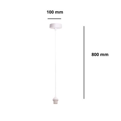 Brilagi - Tápkábel PARTY 1xE27/60W/230V, átmérő 10 cm, fehér