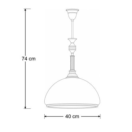 Brilagi - TAURUS rúddal szerelt csillár 1xE27/15W/230V átm. 40 cm bronzszínű