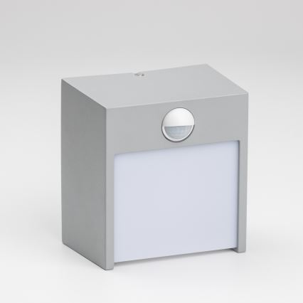 Brilagi - LED kültéri fali lámpa mozgásérzékelővel TERNI LED/12W/230V szürke IP44