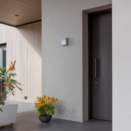 Brilagi - LED kültéri fali lámpa mozgásérzékelővel TERNI LED/12W/230V szürke IP44
