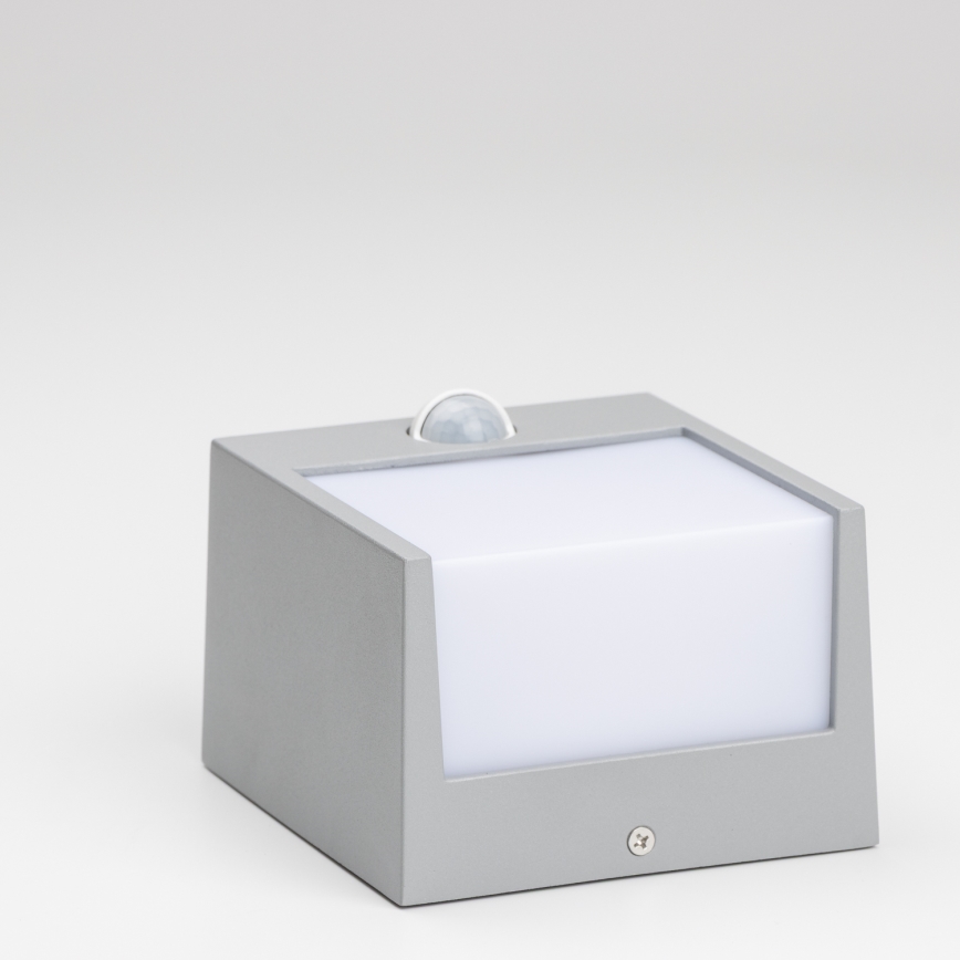 Brilagi - LED kültéri fali lámpa mozgásérzékelővel TERNI LED/12W/230V szürke IP44