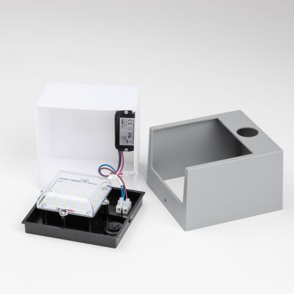 Brilagi - LED kültéri fali lámpa mozgásérzékelővel TERNI LED/12W/230V szürke IP44