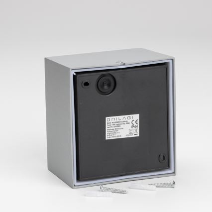 Brilagi - LED kültéri fali lámpa mozgásérzékelővel TERNI LED/12W/230V szürke IP44