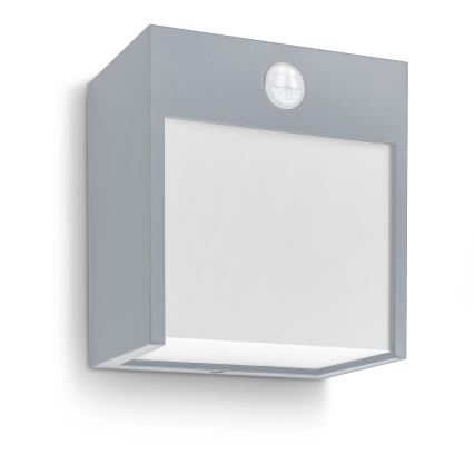 Brilagi - LED kültéri fali lámpa mozgásérzékelővel TERNI LED/12W/230V szürke IP44