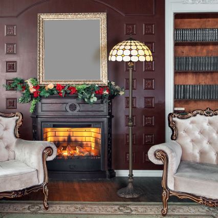 Brilagi - Tiffany ólomüveg állólámpa DORAN 2xE27/60W/230V