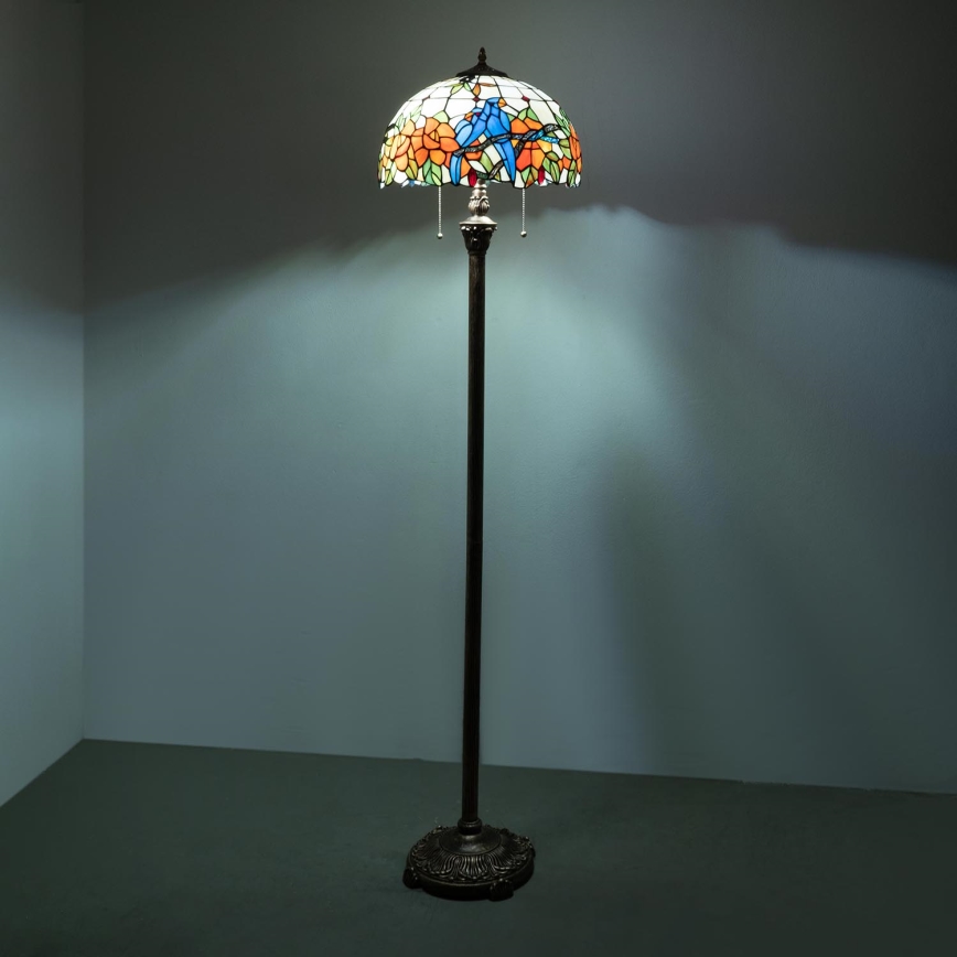 Brilagi - Tiffany ólomüveg állólámpa JUNGLE 2xE27/60W/230V