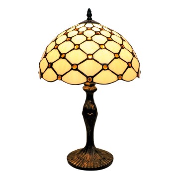 BRILAGI - Tiffany ólomüveg asztali lámpa IVORY SMOOTH 1xE27/60W/230V