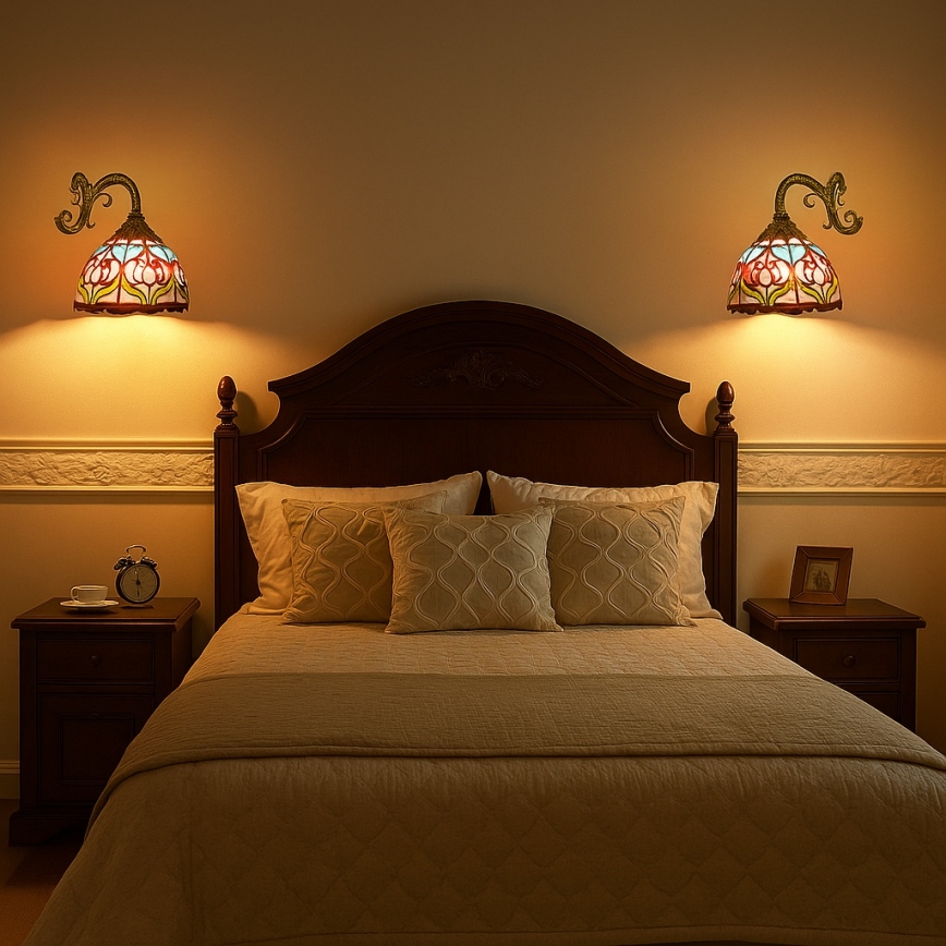 Brilagi - Tiffany ólomüveg falilámpa LORAS 1xE27/40W/230V