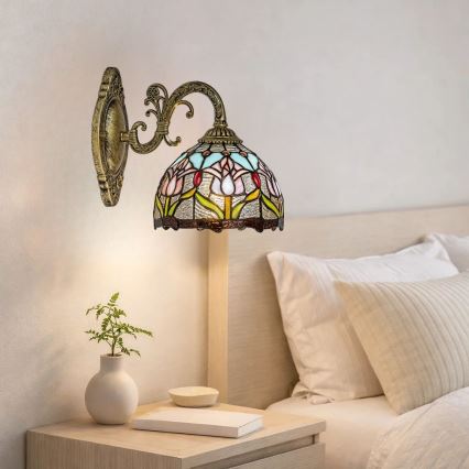 Brilagi - Tiffany ólomüveg falilámpa LORAS 1xE27/40W/230V