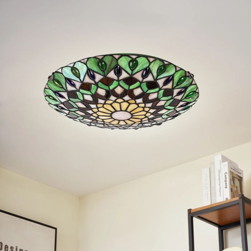 Brilagi - Tiffany ólomüveg mennyezeti lámpa MARGARET 2xE27/60W/230V átm. 40 cm