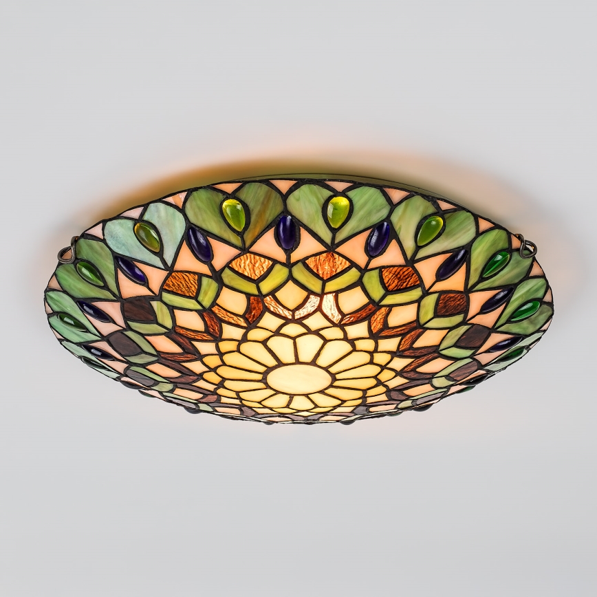 Brilagi - Tiffany ólomüveg mennyezeti lámpa MARGARET 2xE27/60W/230V átm. 40 cm