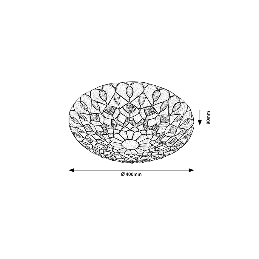 Brilagi - Tiffany ólomüveg mennyezeti lámpa MARGARET 2xE27/60W/230V átm. 40 cm