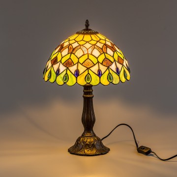 Brilagi - Tiffany-stílusú ólomüveg asztali lámpa MARGARET 1xE27/40W/230V
