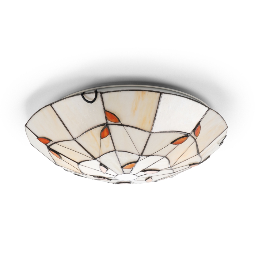 Brilagi - Tiffany stílusú ólomüveg mennyezeti lámpa FOLIA 2xE27/60W/230V Ø 40 cm