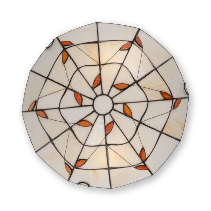 Brilagi - Tiffany stílusú ólomüveg mennyezeti lámpa FOLIA 2xE27/60W/230V Ø 40 cm