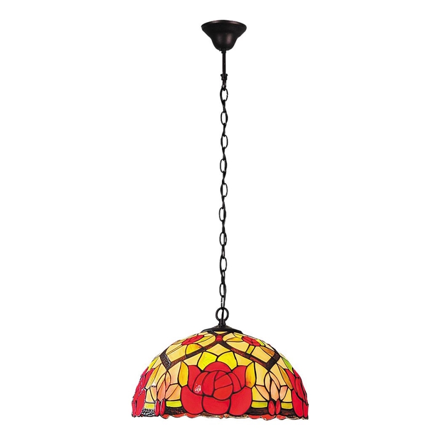Brilagi - Tiffany-stílusú vitrázs csillár láncon GARLAN 2xE27/60W/230V