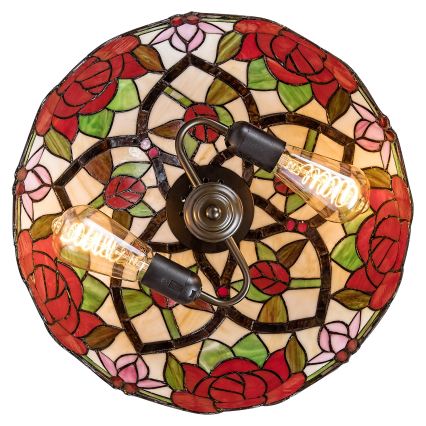 Brilagi - Tiffany-stílusú vitrázs csillár láncon GARLAN 2xE27/60W/230V