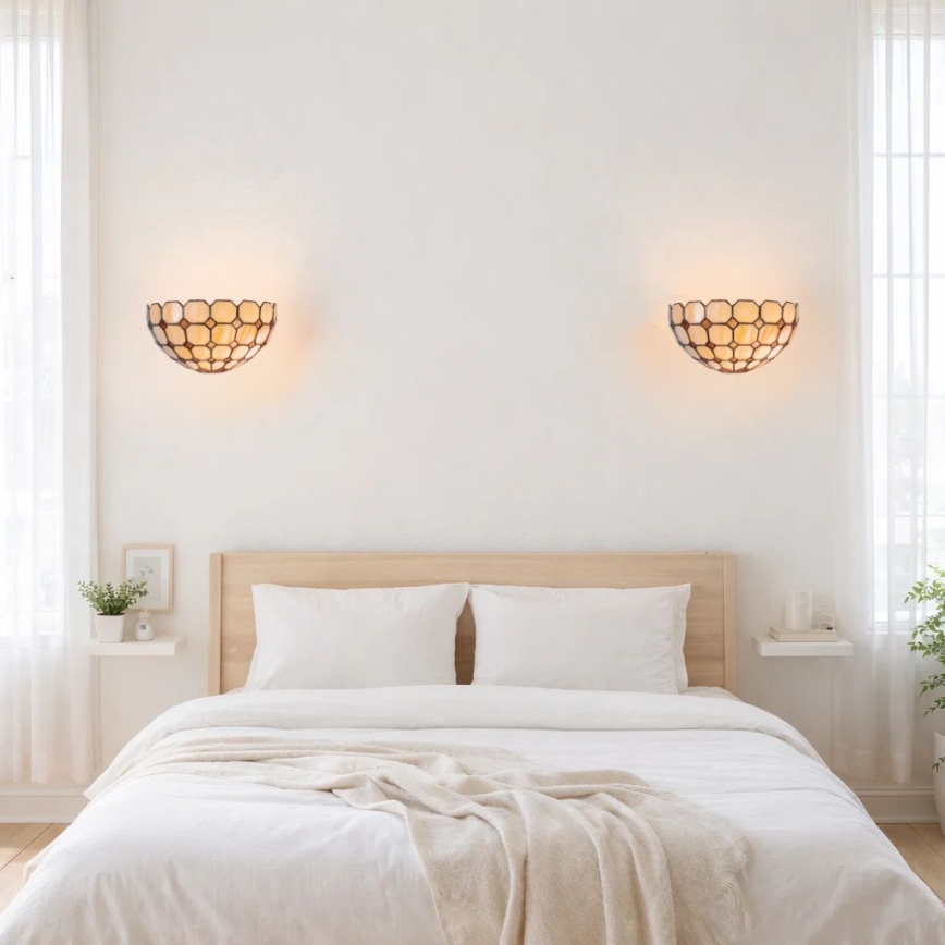 Brilagi - Tiffany stílusú vitrázs falikar DORAN 1xE14/40W/230V