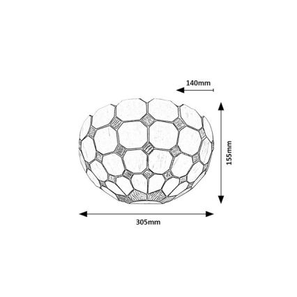 Brilagi - Tiffany stílusú vitrázs falikar DORAN 1xE14/40W/230V