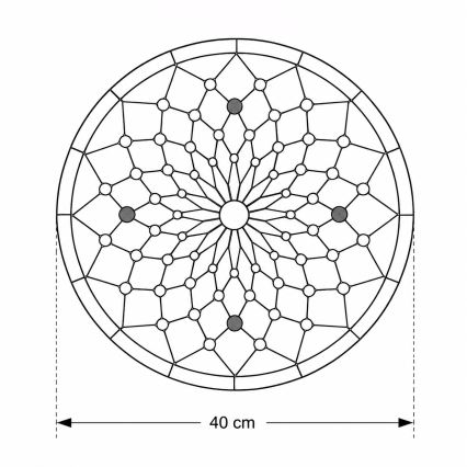 Brilagi - Tiffany-stílusú vitrázs mennyezeti lámpa elefántcsont 3xE27/60W/230V átm. 40 cm