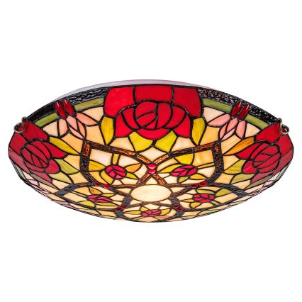 Brilagi - Tiffany-stílusú vitrázs mennyezeti lámpa GARLAN 2xE27/60W/230V
