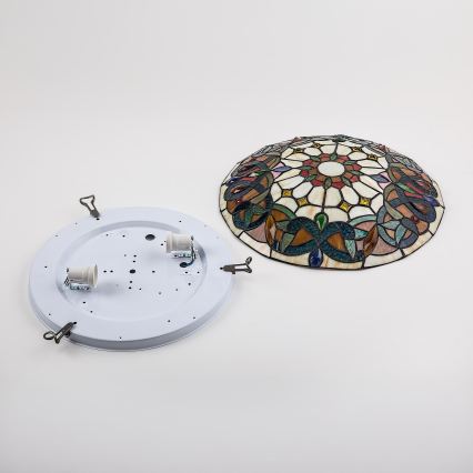 Brilagi - Tiffany-stílusú vitrázs mennyezeti lámpa LUISA 2xE27/60W/230V Ø 40 cm