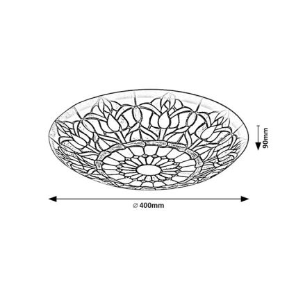 Brilagi - Tiffany-stílusú vitrázs mennyezeti lámpatest LORAS 2xE27/60W/230V