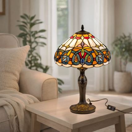 Brilagi - Tiffany-üveg asztali lámpa LUISA 1xE27/40W/230V