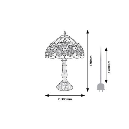 Brilagi - Tiffany-üveg asztali lámpa LUISA 1xE27/40W/230V