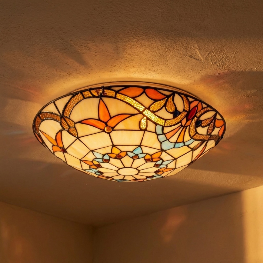 Brilagi - Tiffany-üveg mennyezeti lámpa MIRABELLA 2xE27/60W/230V átm. 40 cm