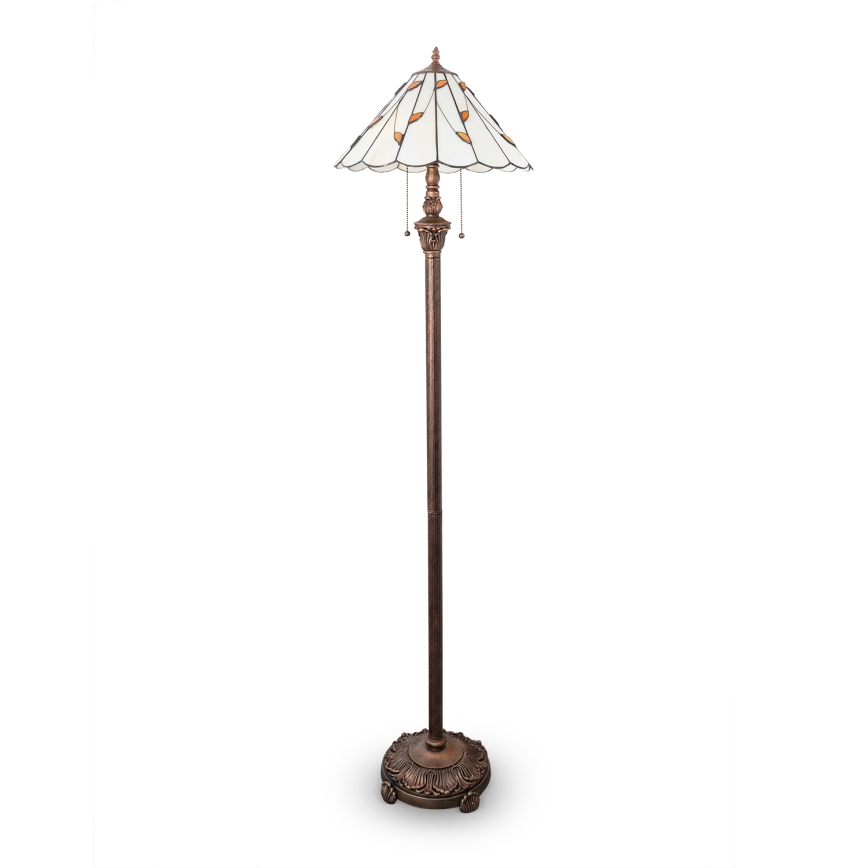 Brilagi - Tiffany vitrázs állólámpa FOLIA 2xE27/60W/230V