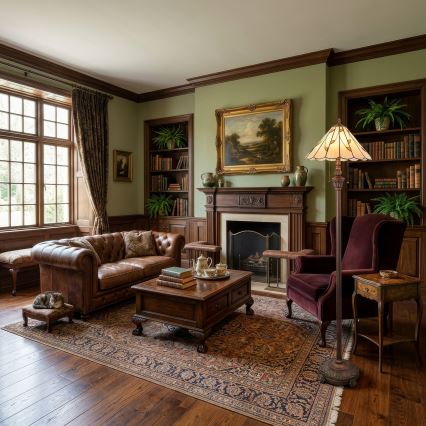 Brilagi - Tiffany vitrázs állólámpa FOLIA 2xE27/60W/230V