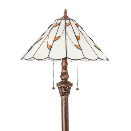 Brilagi - Tiffany vitrázs állólámpa FOLIA 2xE27/60W/230V