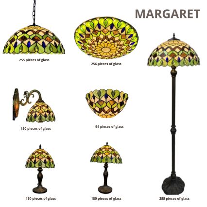 Brilagi - Tiffany vitrázs állólámpa MARGARET 2xE27/60W/230V