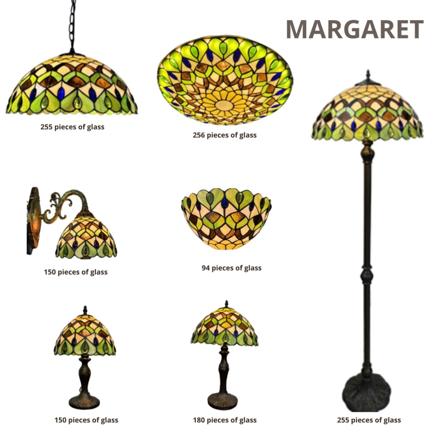 Brilagi - Tiffany vitrázs állólámpa MARGARET 2xE27/60W/230V