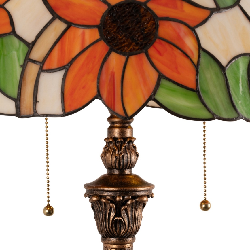Brilagi - Tiffany vitrázs állólámpa SUNFLOWER 2xE27/60W/230V