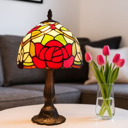 Brilagi - Tiffany vitrázs asztali lámpa GARLAN 1xE14/40W/230V