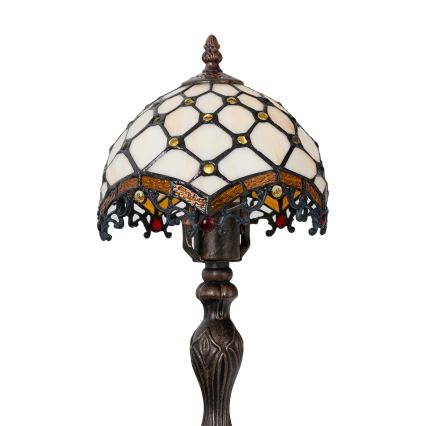 Brilagi - Tiffany vitrázs asztali lámpa IVORY 1xE27/60W/230V