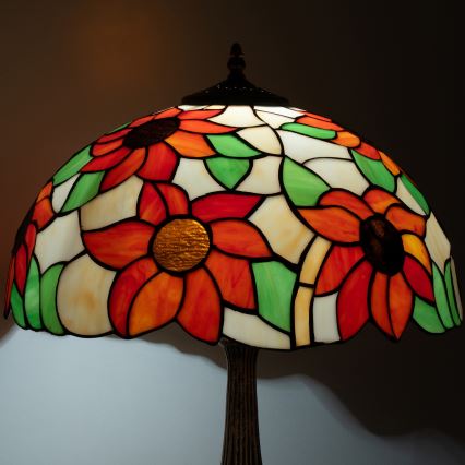 Brilagi - Tiffany vitrázs asztali lámpa SUNFLOWER 2xE27/60W/230V
