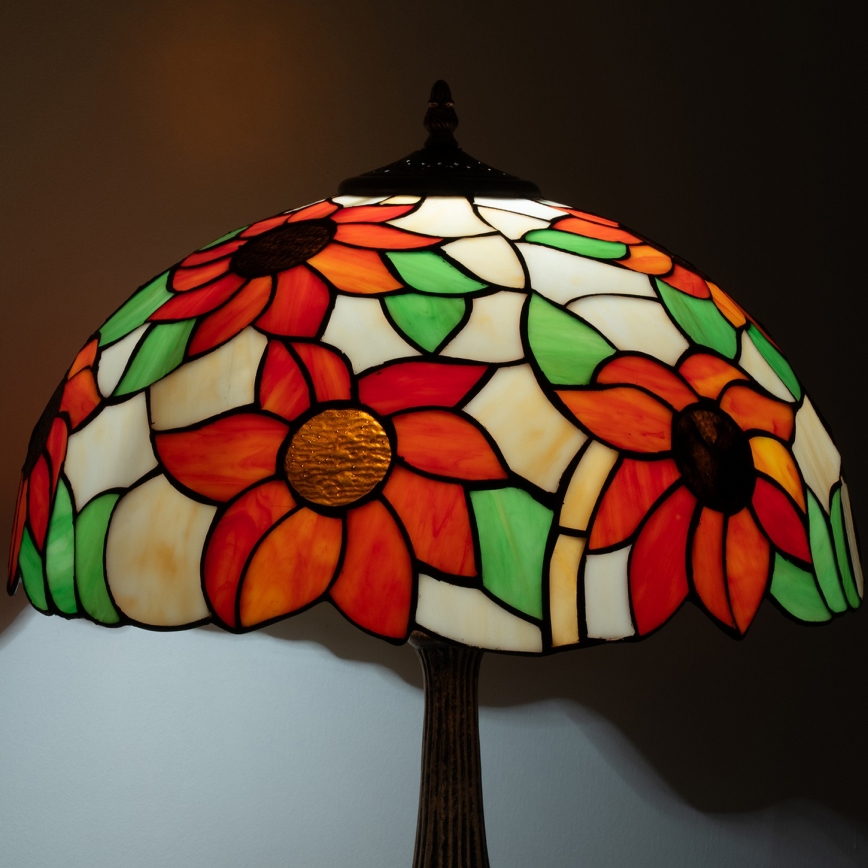 Brilagi - Tiffany vitrázs asztali lámpa SUNFLOWER 2xE27/60W/230V
